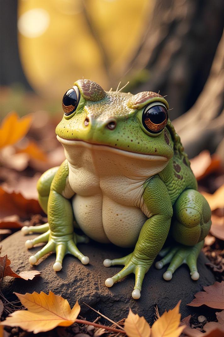 Anime style s Spadefoot Toad from Vertigo universe, That s all smalt hair, autumn, high angle shot