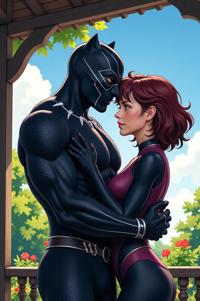 asian anime style marvel Black Panther masterpiece,best quality , asian anime, That s all puce hair