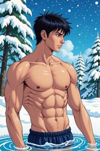 asian anime style marvel Northstar masterpiece,best quality , asian anime, Crew Cut buff hair