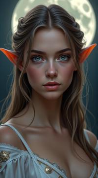 D D style portrait, fantasy, digital art, petite Female Elf