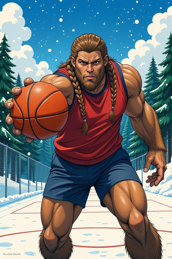 asian anime style marvel Sasquatch masterpiece,best quality , asian anime, Long Braids buff hair
