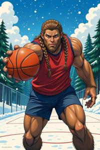 asian anime style marvel Sasquatch masterpiece,best quality , asian anime, Long Braids buff hair