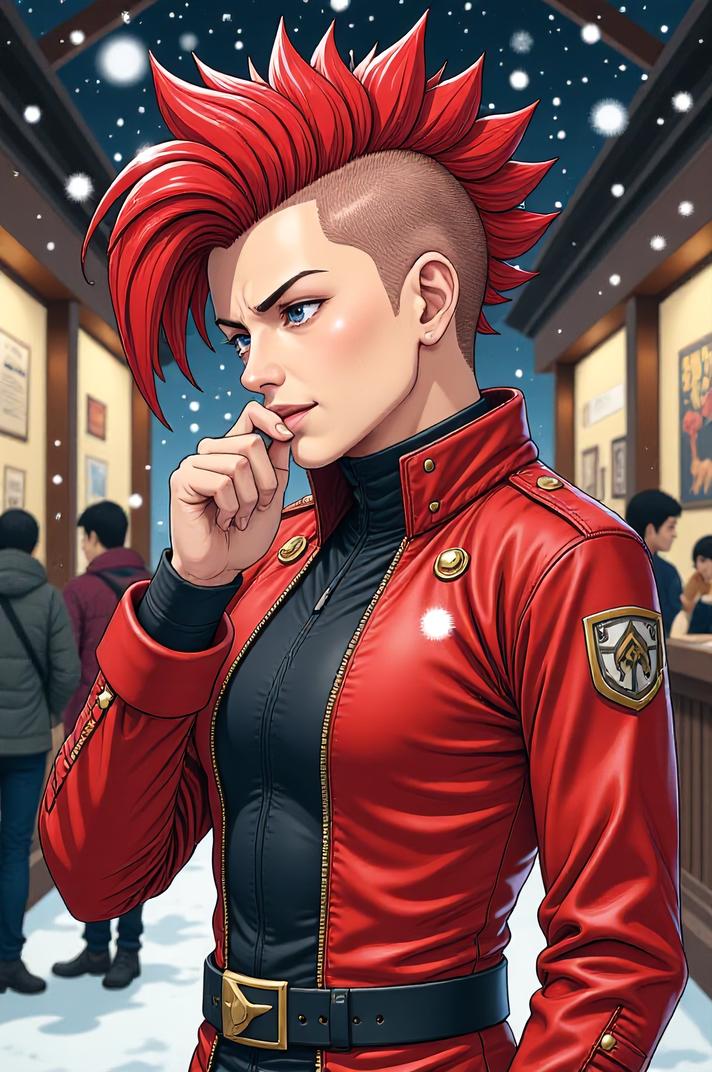 asian anime style marvel Echo masterpiece,best quality , asian anime, Mohawk Short red hair