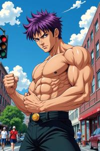 asian anime style marvel Iron Fist masterpiece,best quality , asian anime, Buffont royal purple hair