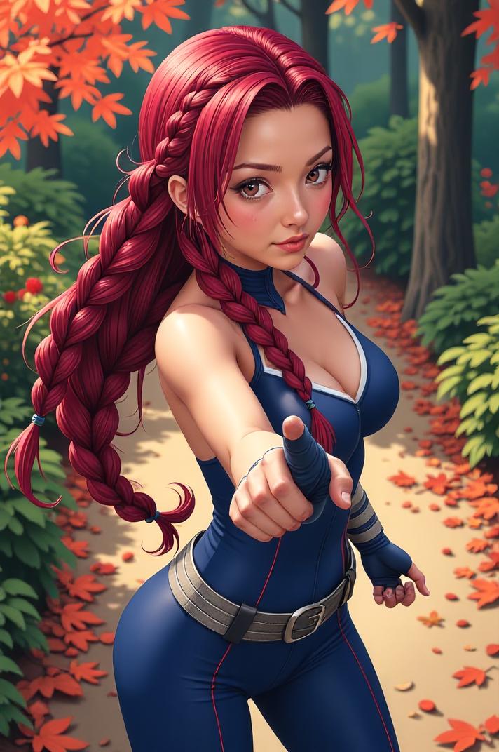asian anime style marvel X masterpiece,best quality , asian anime, Longer Braids magenta hair