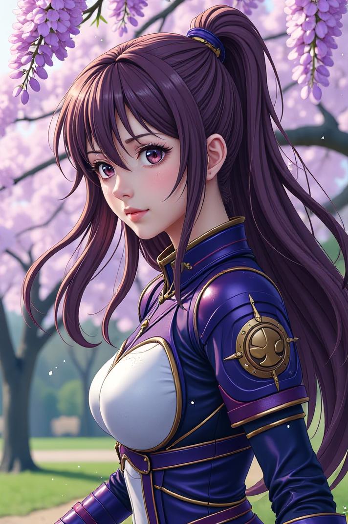 anime style masterpiece,best quality , That s all wisteria hair, spring