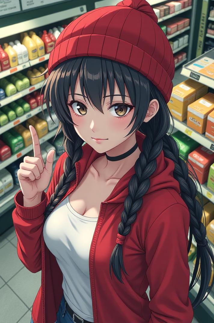 anime style masterpiece,best quality , Longer Braids alizarin hair, summer