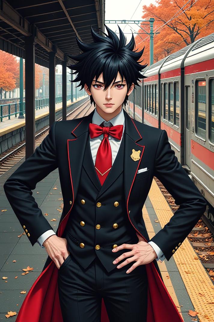 asian anime style marvel Jack of Hearts masterpiece,best quality , asian anime, Spike black hair