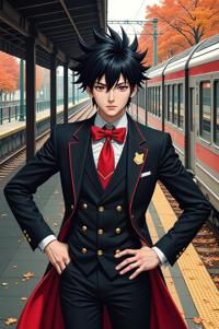 asian anime style marvel Jack of Hearts masterpiece,best quality , asian anime, Spike black hair