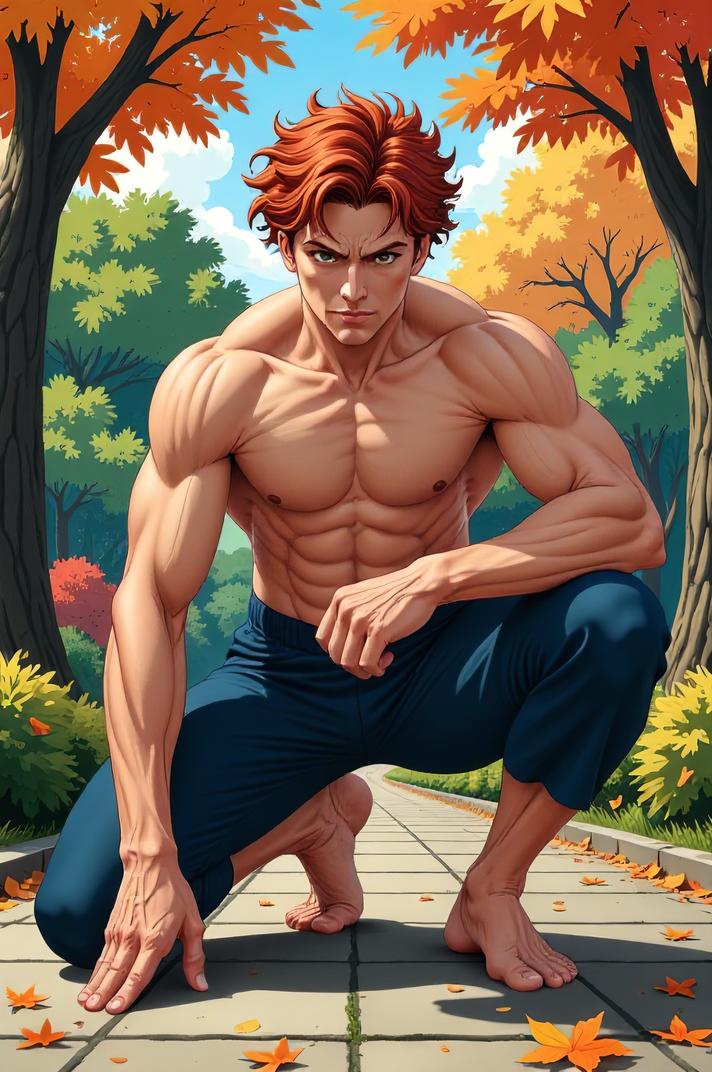 asian anime style marvel Professor X masterpiece,best quality , asian anime, Short Curly copper hair