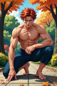 asian anime style marvel Professor X masterpiece,best quality , asian anime, Short Curly copper hair