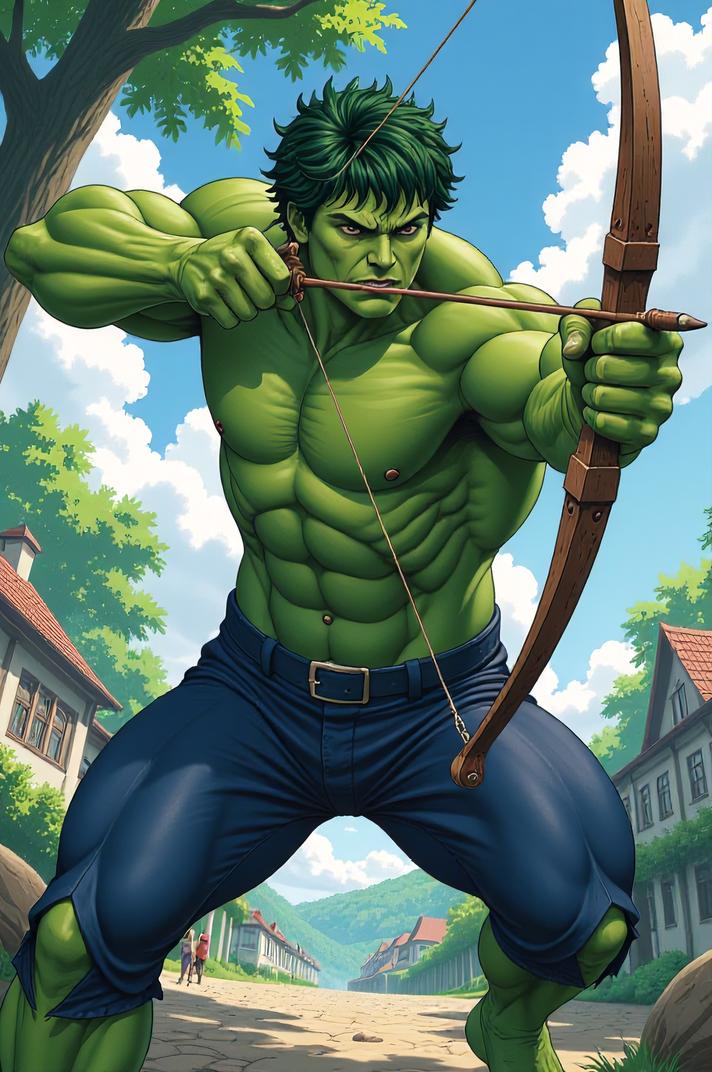 asian anime style marvel Hulkling masterpiece,best quality , asian anime, Over Eye Curly seashell hair