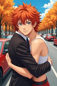 asian anime style marvel Husk masterpiece,best quality , asian anime, Mullet Curly orange hair