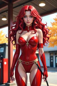 asian anime style marvel Valkyrie masterpiece,best quality , asian anime, Lob Curly carmine hair