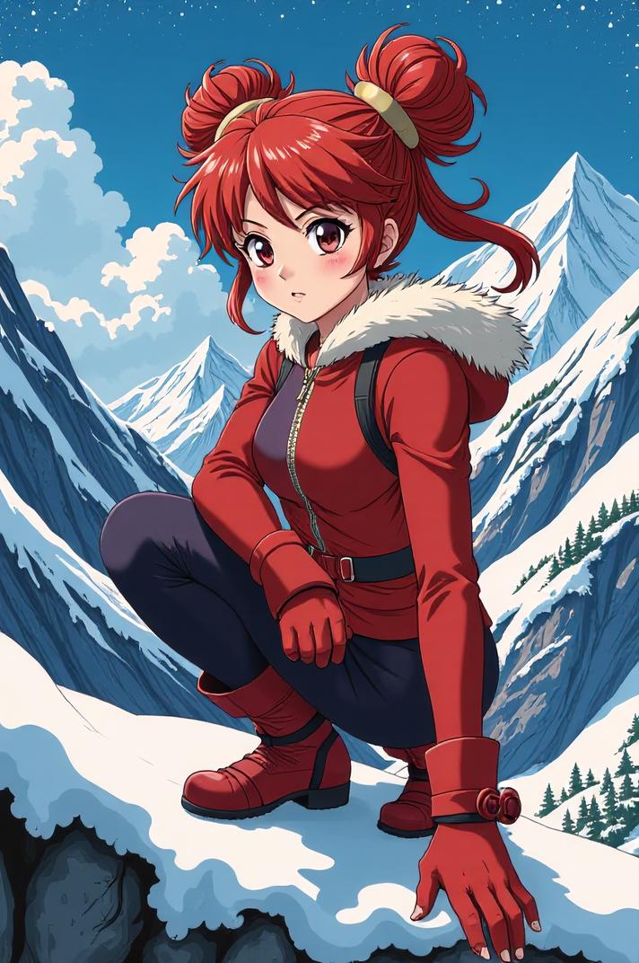 asian anime style marvel Firestar masterpiece,best quality , asian anime, Bun Curly thistle hair