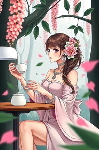 Anime style , hip level shot, masterpiece , best quality