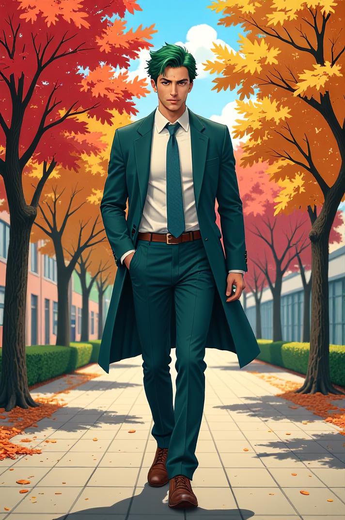 asian anime style marvel Ben Urich masterpiece,best quality , asian anime, Flat Top viridian hair