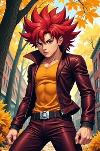 asian anime style marvel Rick Jones masterpiece,best quality , asian anime, Spikes red hair