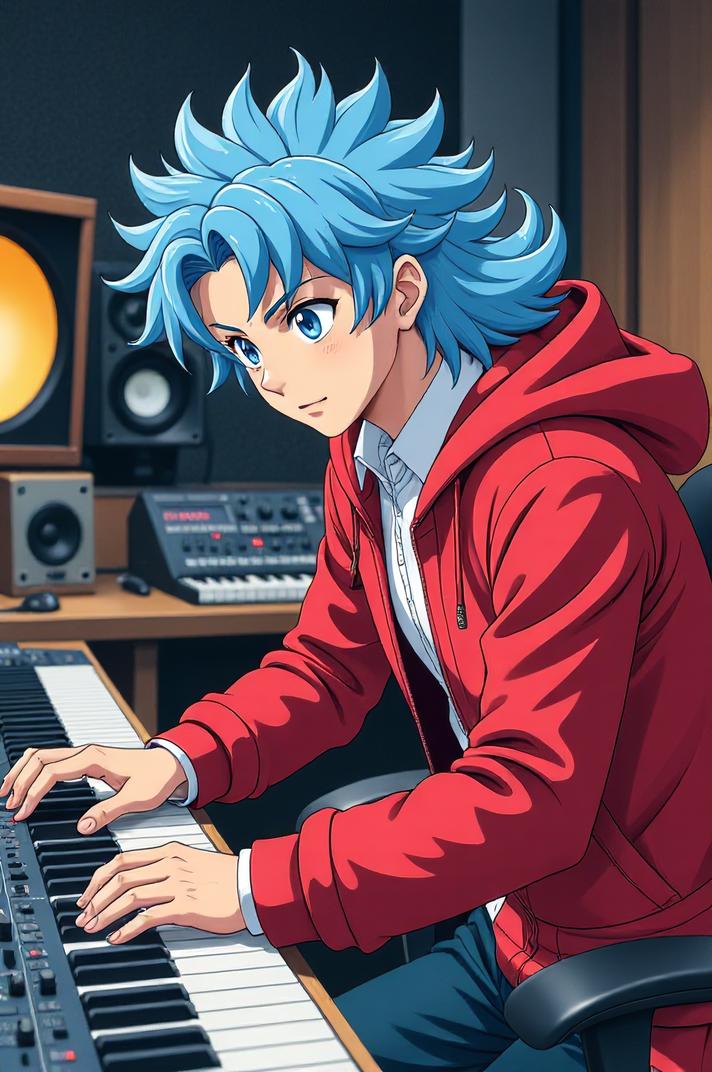 asian anime style marvel Husk masterpiece,best quality , asian anime, Mullet Curly sky blue hair