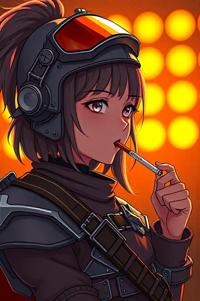Anime style , looking away shot, masterpiece , best quality