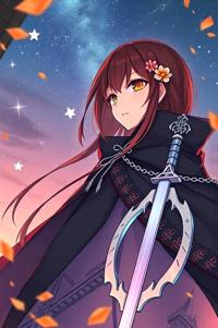Anime style , knee level shot, masterpiece , best quality