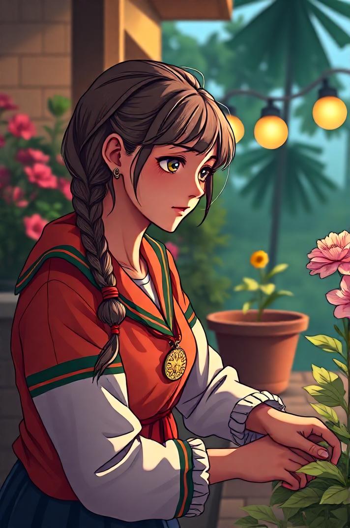 Anime style , hip level shot, masterpiece , best quality