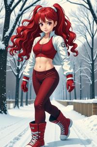 asian anime style marvel Vision masterpiece,best quality , asian anime, Top Curls vermilion hair
