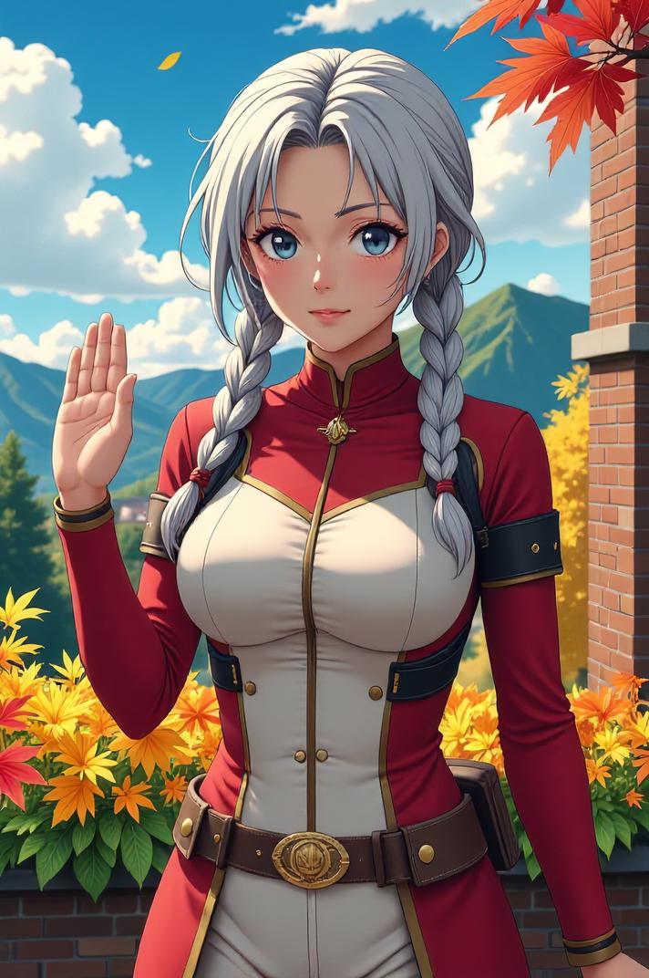asian anime style marvel Captain Britain masterpiece,best quality , asian anime, Braids silver hair