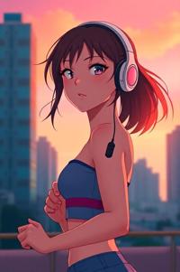 Anime style , looking away shot, masterpiece , best quality