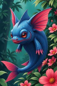 Anime style s Red Lipped Batfish from Narcos universe, That s all cornflower hair, spring, full body shot