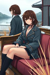 Anime style , Front side back three views shot, masterpiece , best quality
