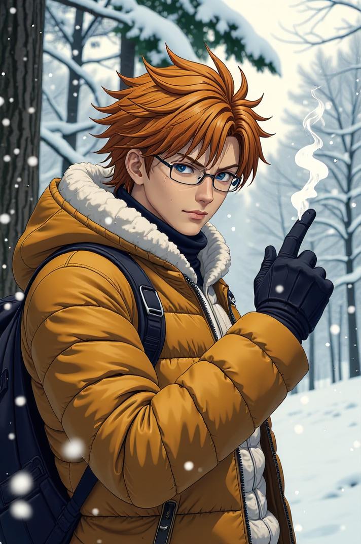 asian anime style marvel Hellstorm masterpiece,best quality , asian anime, Left Parting mustard hair