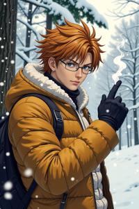 asian anime style marvel Hellstorm masterpiece,best quality , asian anime, Left Parting mustard hair
