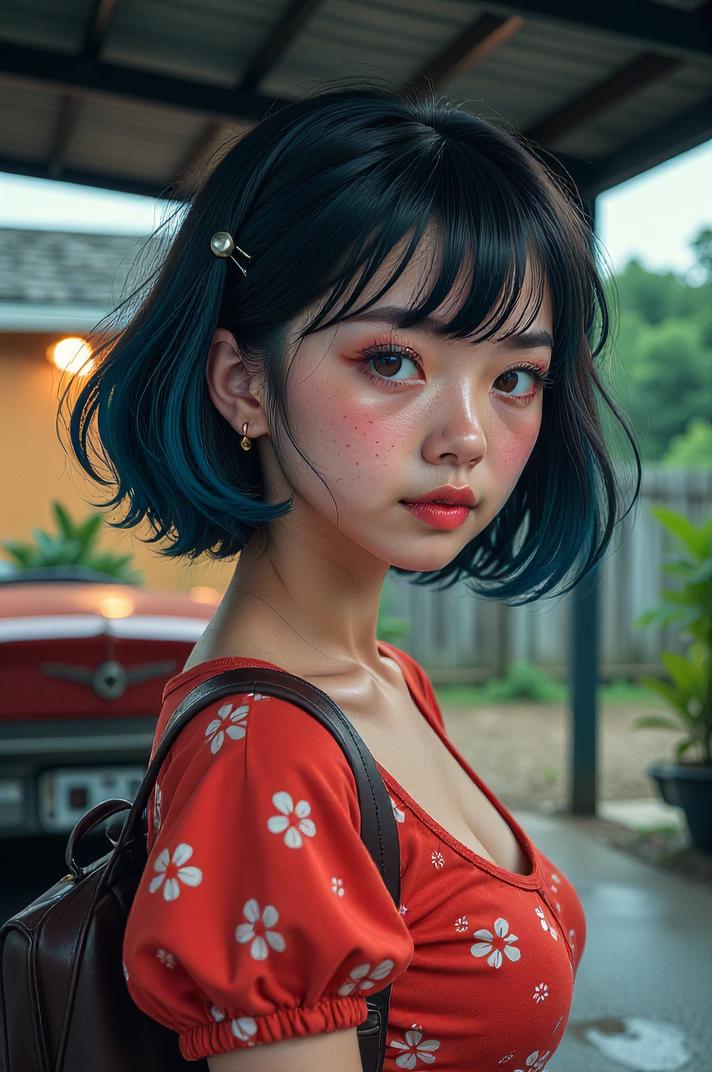 Anime style , looking away shot, masterpiece , best quality