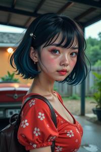 Anime style , looking away shot, masterpiece , best quality
