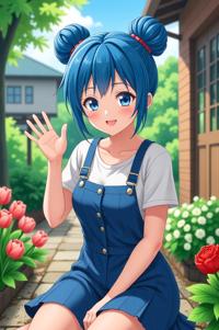 asian anime style marvel Wiccan masterpiece,best quality , asian anime, Bun royal blue hair