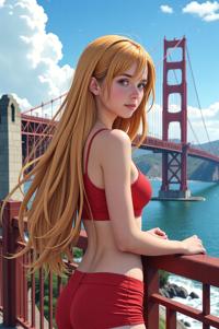 anime style masterpiece,best quality , Long wheat hair, summer