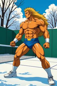 asian anime style marvel Ka Zar masterpiece,best quality , asian anime, Spike brass hair