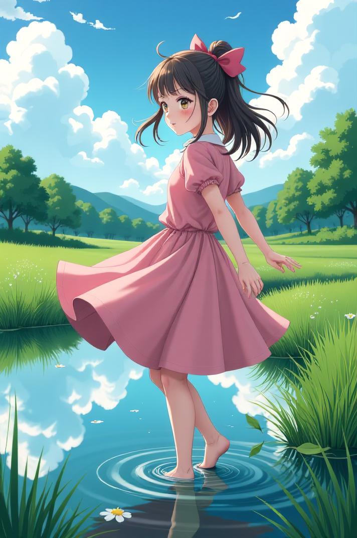 Anime style , Front side back three views shot, masterpiece , best quality
