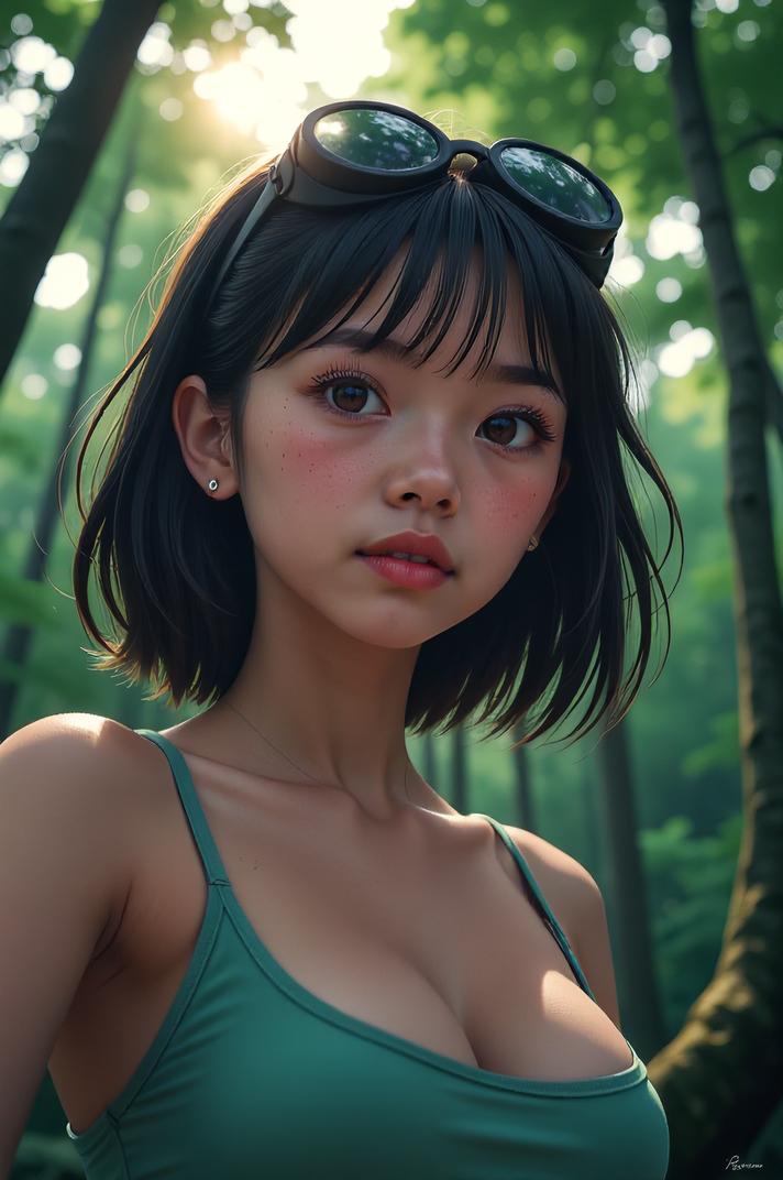 Anime style , from below shot, masterpiece , best quality