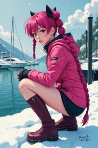 asian anime style marvel Banshee masterpiece,best quality , asian anime, Braids fuchsia hair
