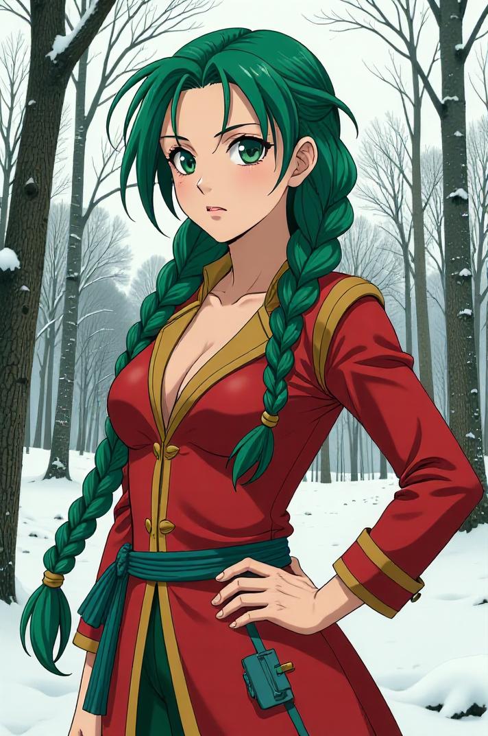 asian anime style marvel Nighthawk masterpiece,best quality , asian anime, Long Braids lawn green hair