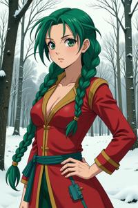 asian anime style marvel Nighthawk masterpiece,best quality , asian anime, Long Braids lawn green hair