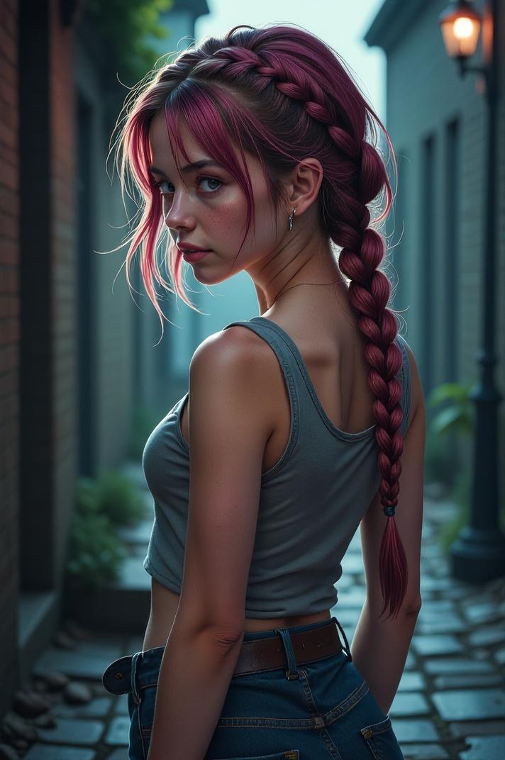 Anime style , looking away shot, masterpiece , best quality
