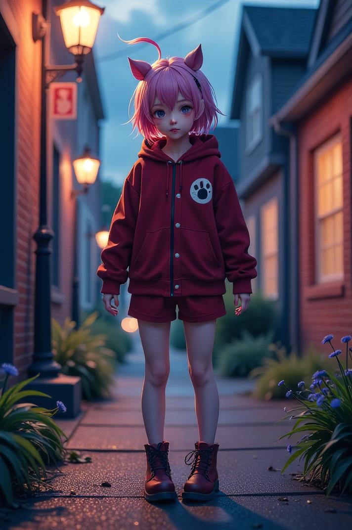 Anime style , full body shot, masterpiece , best quality