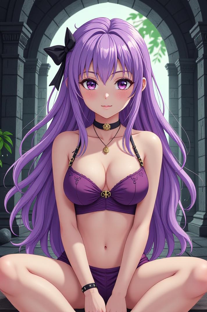anime style masterpiece,best quality , Grungey wisteria hair, summer