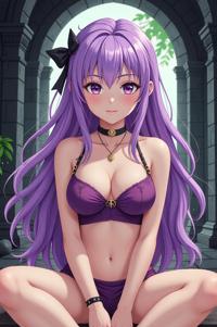 anime style masterpiece,best quality , Grungey wisteria hair, summer