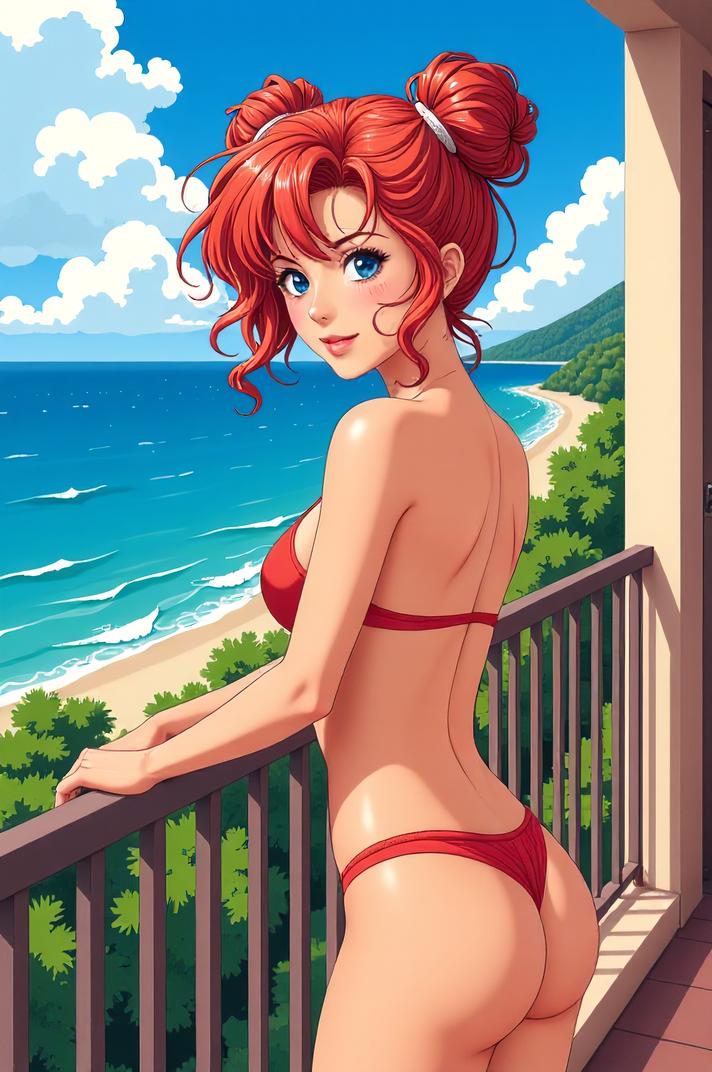 asian anime style marvel Carol Danvers masterpiece,best quality , asian anime, Bun Curly coral hair