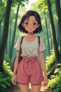 Anime style , Front side back three views shot, masterpiece , best quality