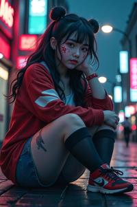 Anime style , knee level shot, masterpiece , best quality